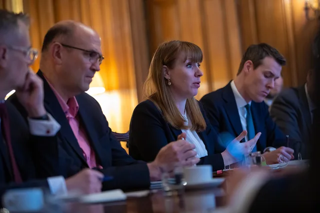 10/03/2025. London. The Deputy Prime Minister Angela Rayner, together with the Minister of State at the Ministry of Housing, Communities and Local Government, Matt Pennycook, holds a Planning and Infrastructure Bill (PIB) Housing and Intrastructure Roundtable with stakeholders in 10 Downing Street. A four-layer licensing strategy, from operating facts to operating controls